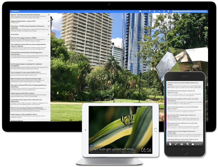 Thumbnail van een RSS feed webapp